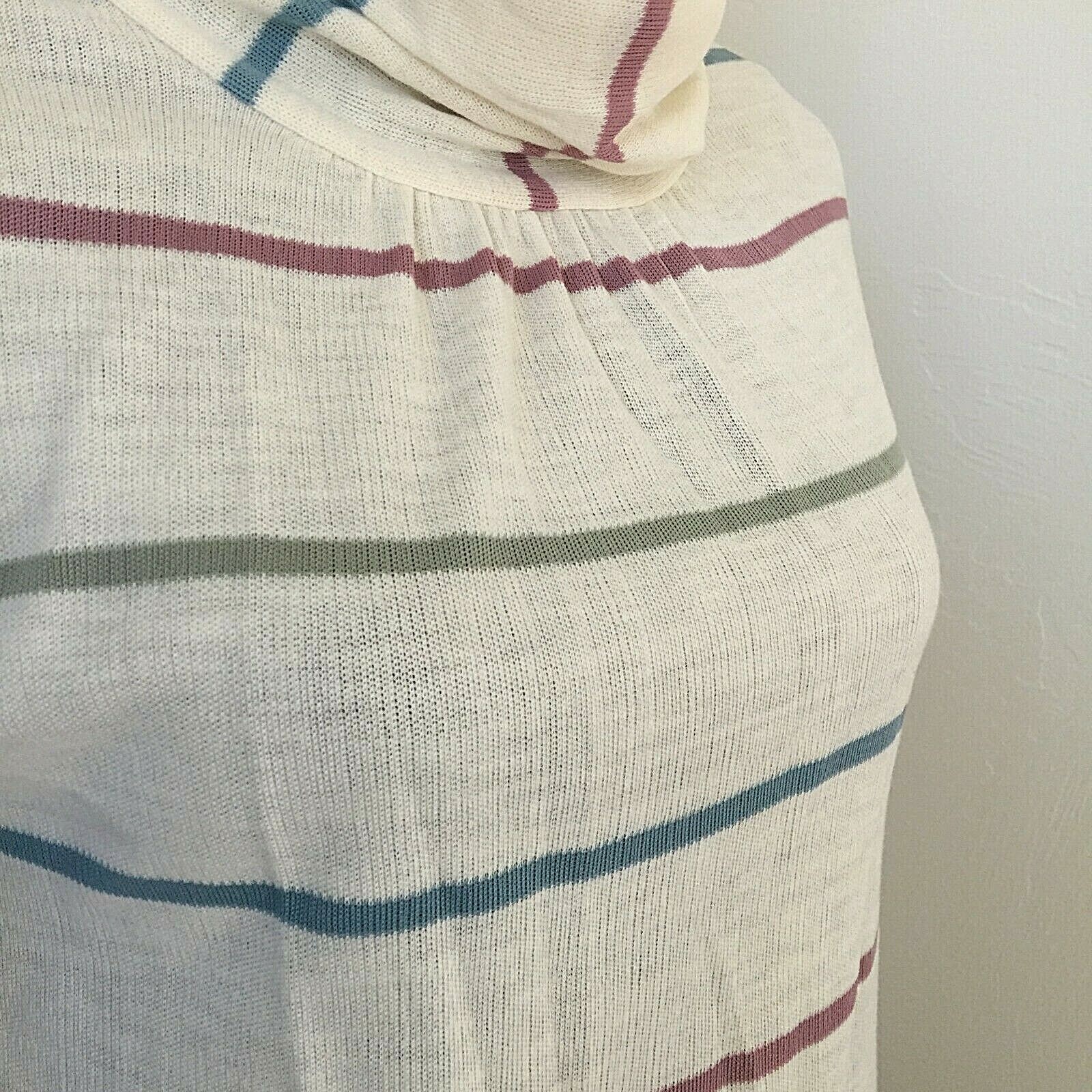 Vintage 1970 Helen Kay for Lucky Tops Sleeveless Stripe Cowl Neck Top Dead Stock