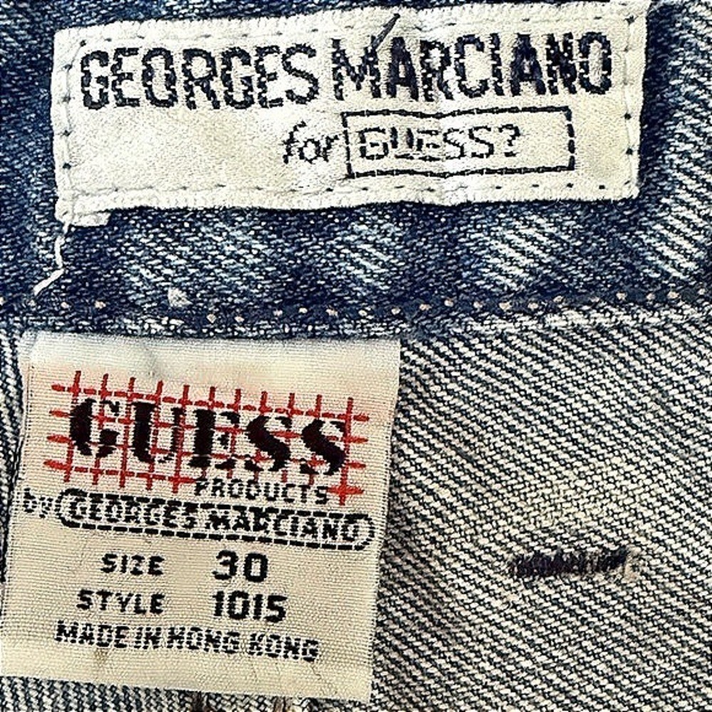 👖🛼 GEORGES MARCIANO for GUESS Tapered Blue Ankle-Zip Jeans | Vintage 80s Sz 30