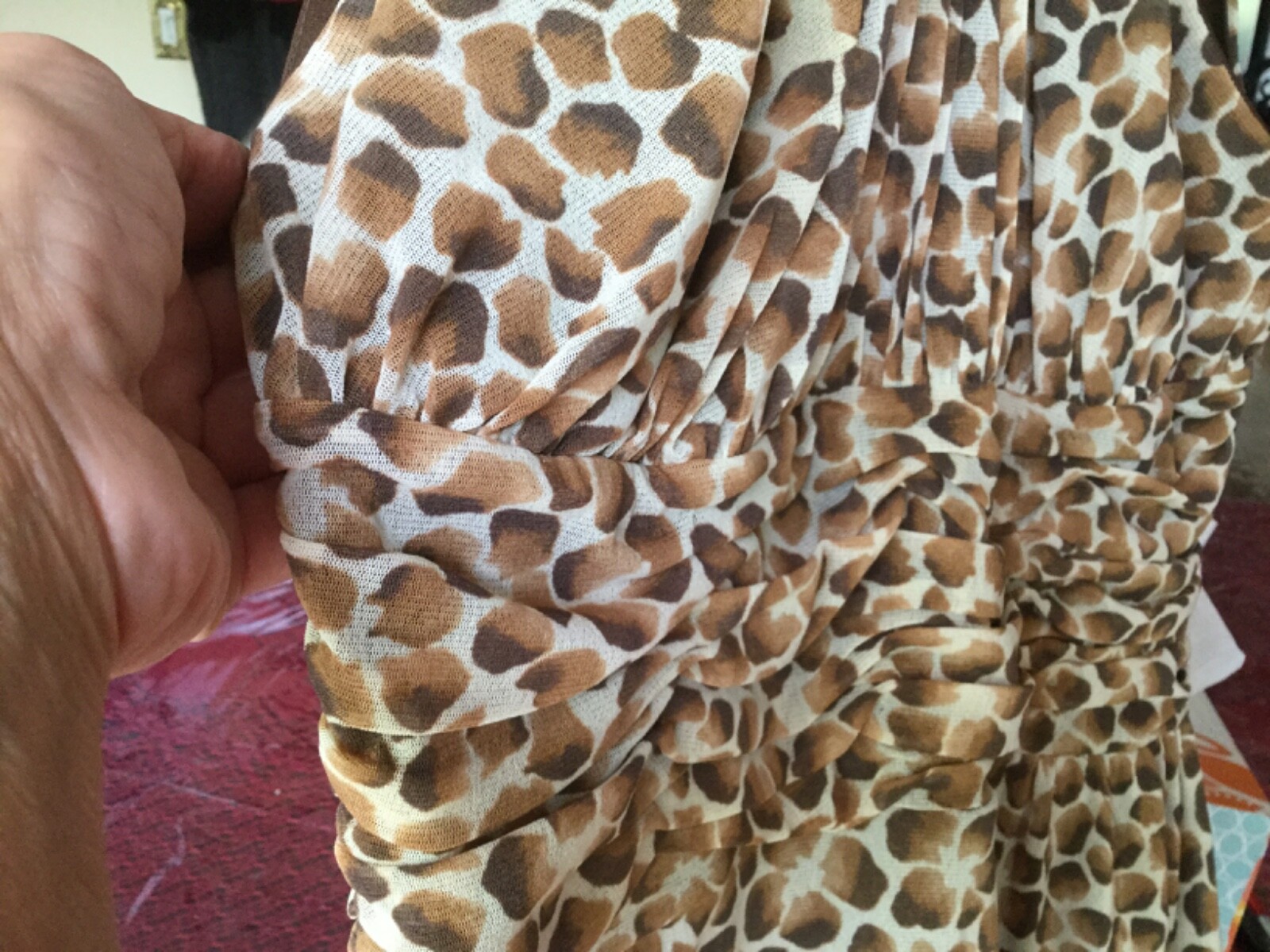 VIVIENNE TAM LEOPARD High Neck HALTER Open Back SHEATH Dress Size 3