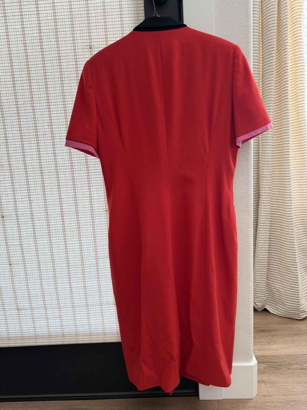 Vintage Escada Margaretha Ley Red Virgin Wool Tuxedo Blazer Dress EU 44