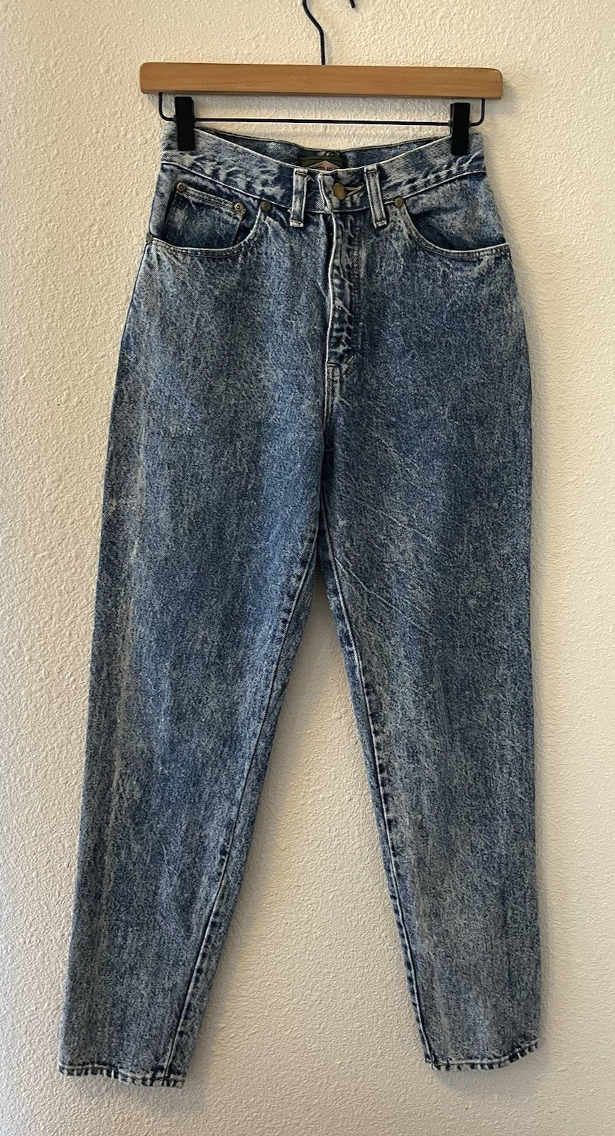 Vintage 80’s Women’s Jeans Acid Wash High Waisted Tapered 26 Waist Made In USA
