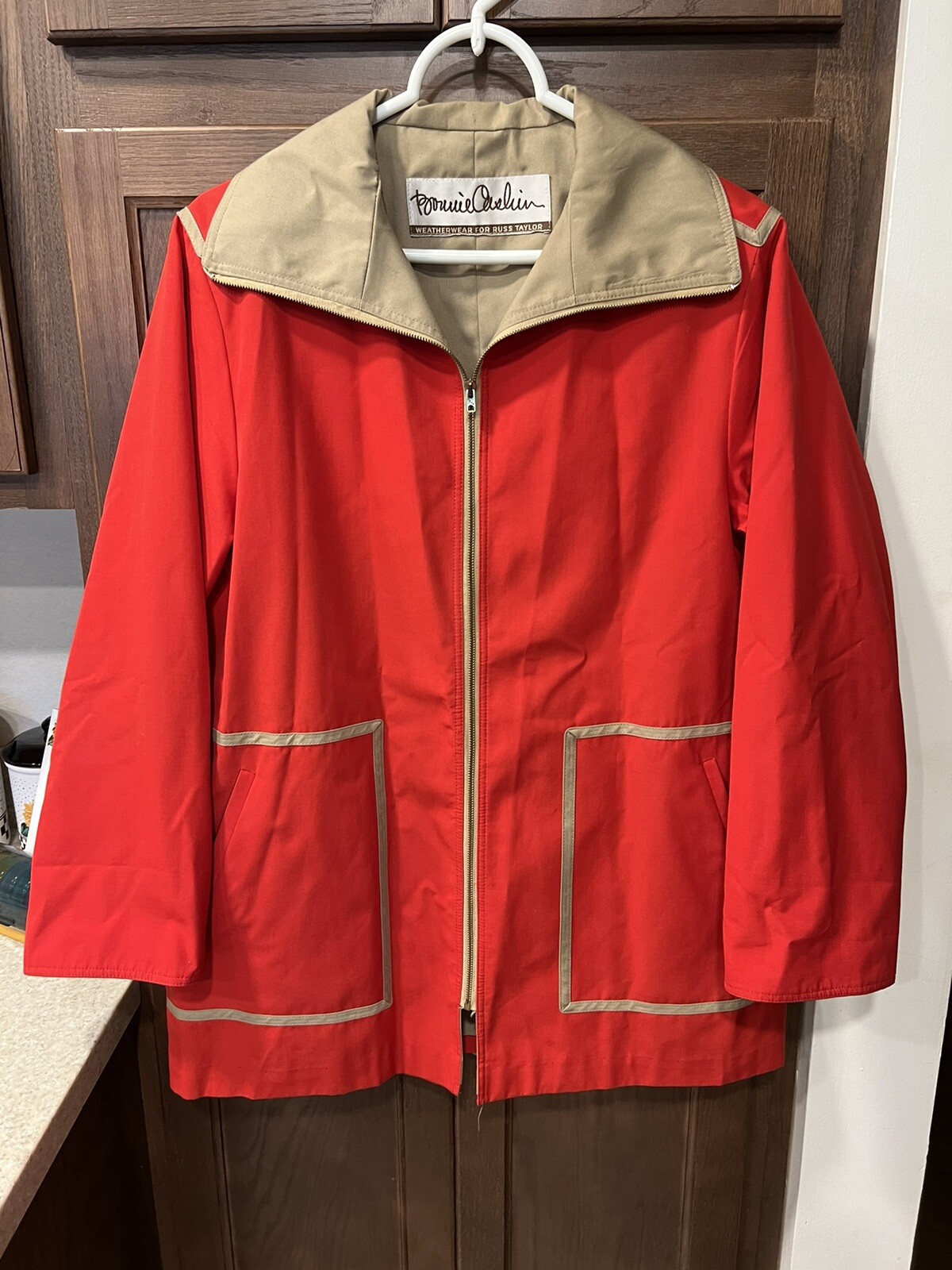 Vintage 70’s Bonnie Cashin Weatherwear Russ Taylor Raincoat Zip Pockets Red