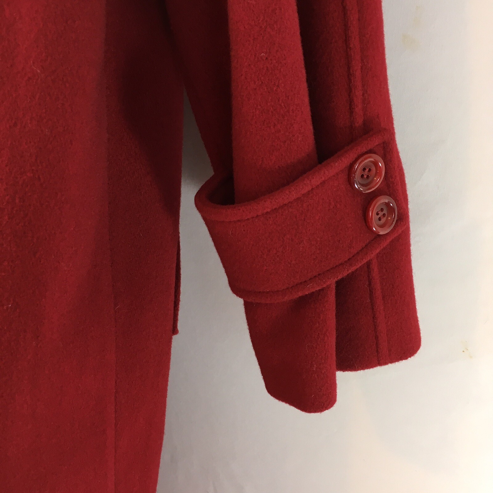 Andrea Marin sz 10 Red Avant Garde USA Made Vtg 80s Lined Wool Maxi Coat
