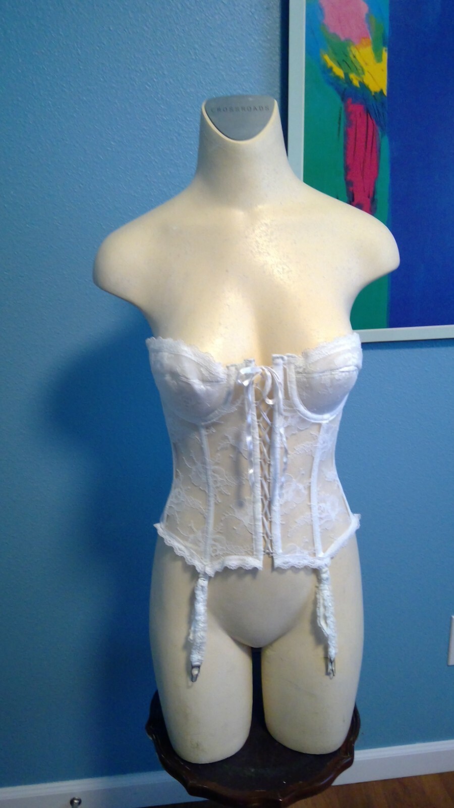 Vintage White Strapless Bustier „La Petite Romance de Paris” 32