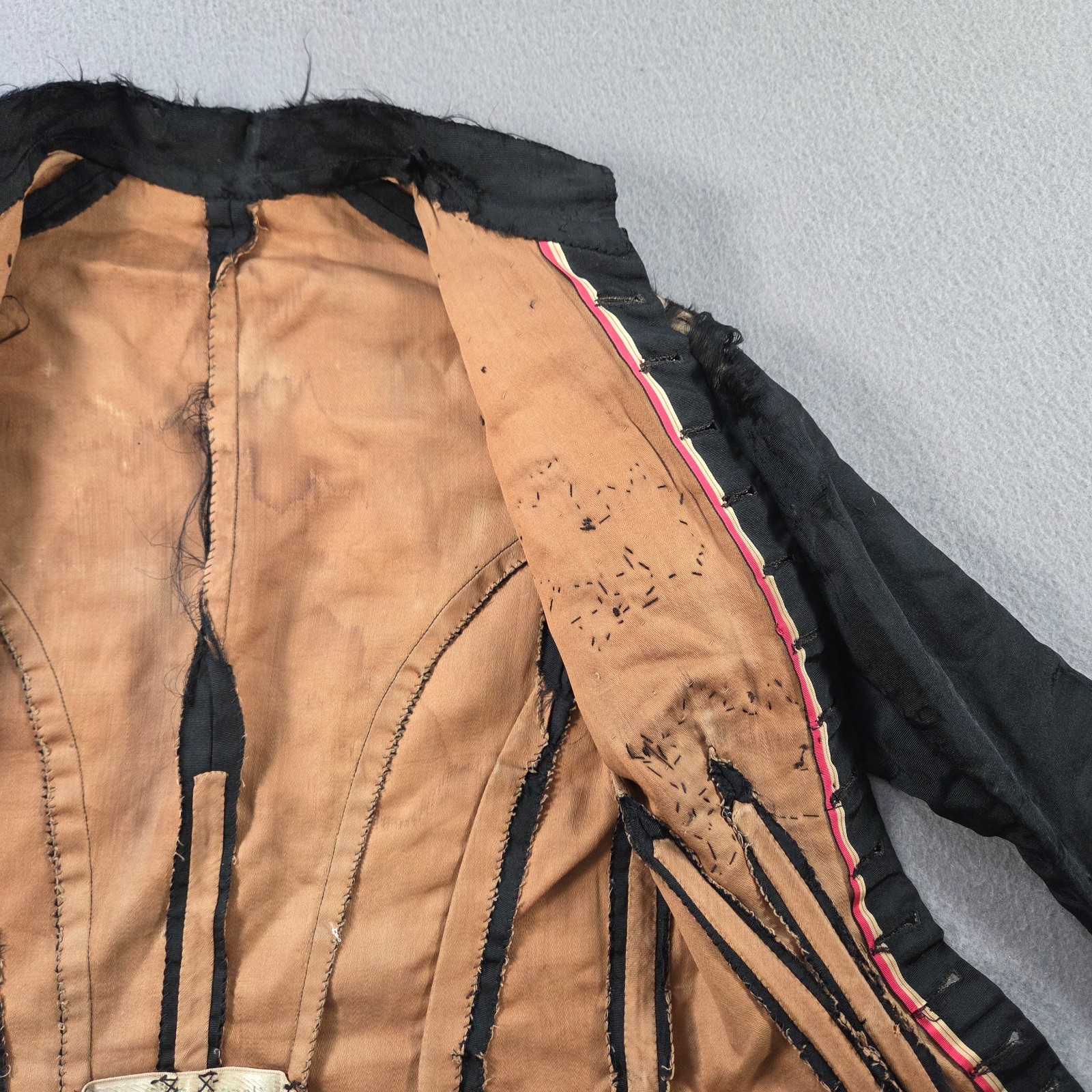 Vintage Antique Jacket Womens Black Silk Bodice Floral Beaded Victorian 1900s