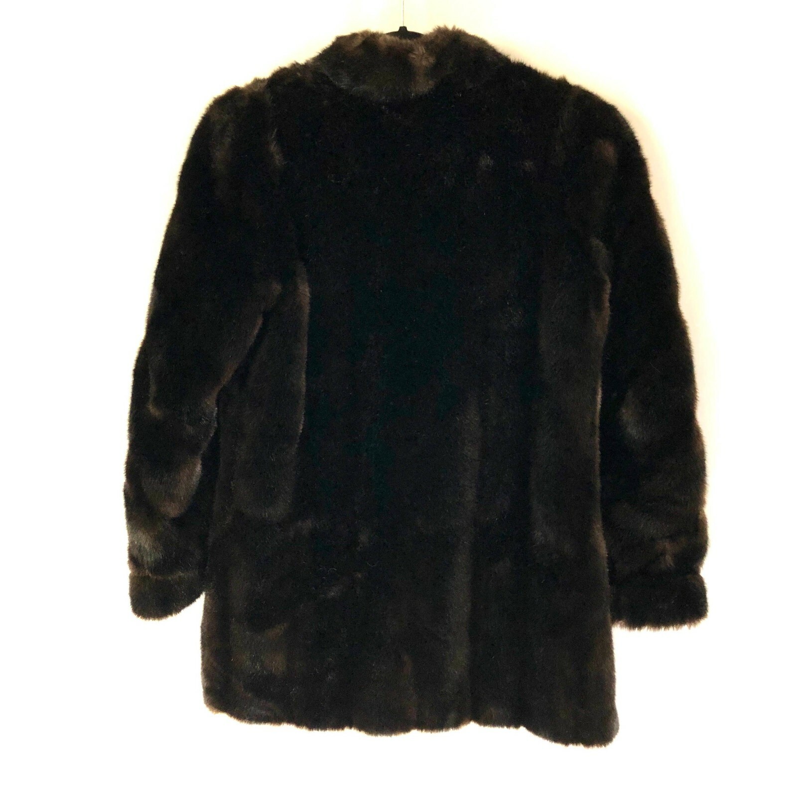 Vintage Hillmoor NY Tissavel France S/M Faux Fur Jacket Coat Brown Union Made