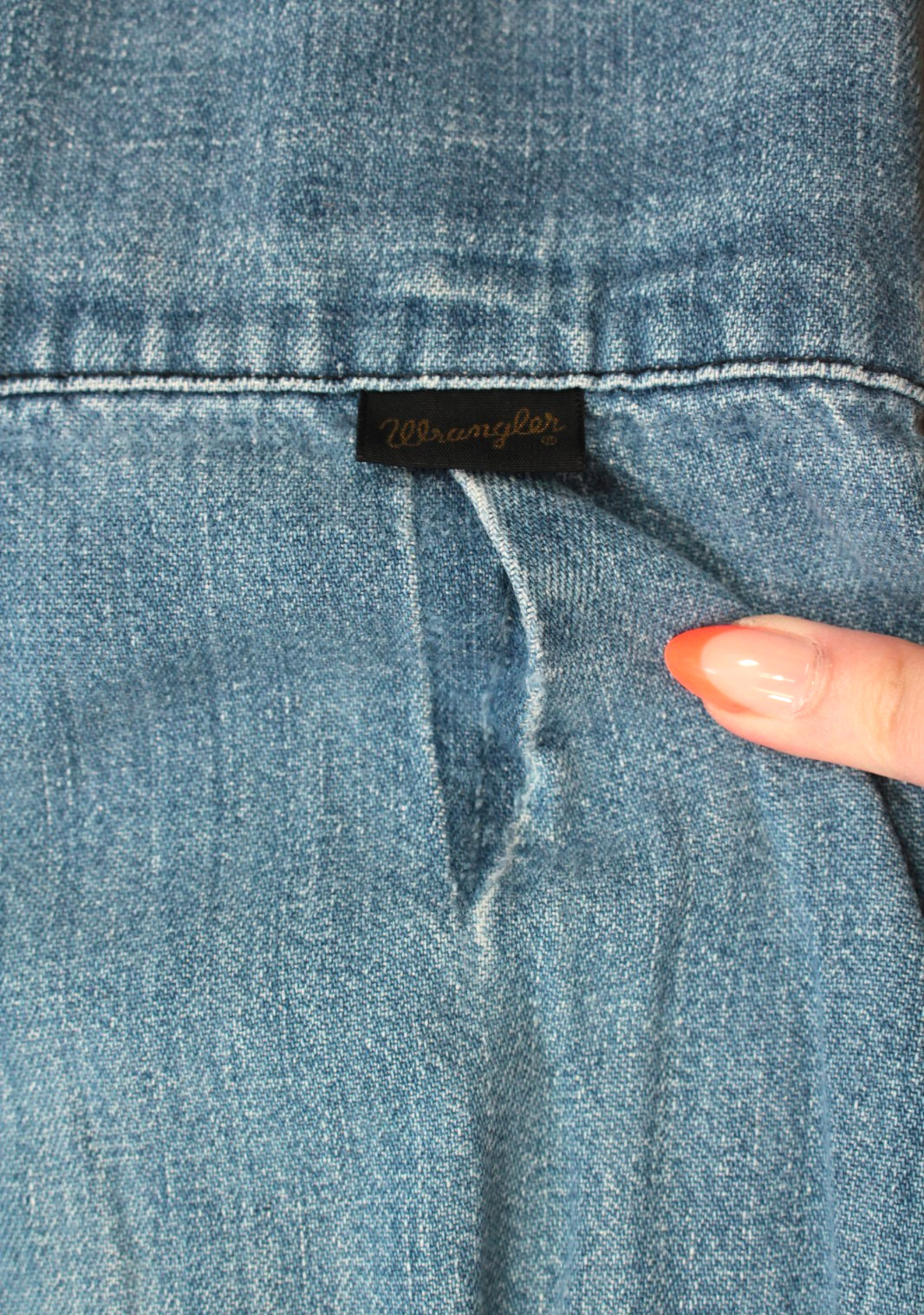 VTG Women’s 70s Wrangler High Waist Band Denim Bell Bottom Jeans XXS / Sz 23″