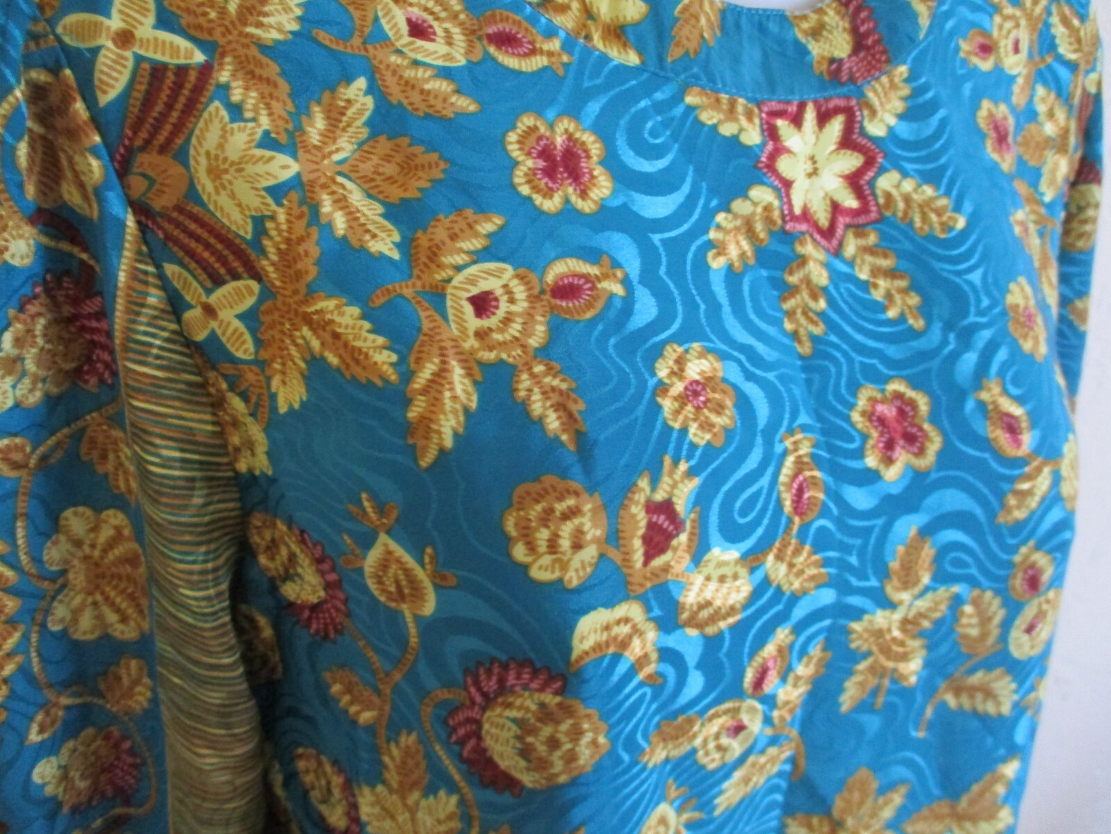 VTG 90’s Anastasia Top Size 14 Collarless Floral Jacquard Print Pullover Blouse