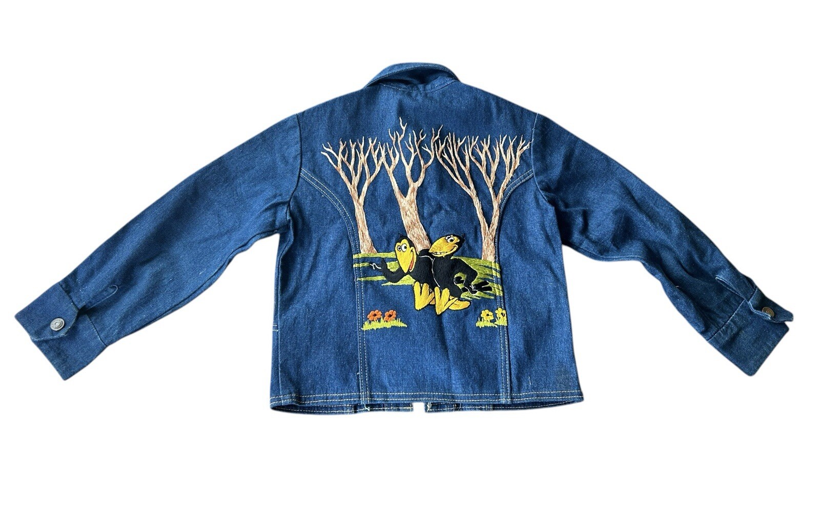 Vintage 70s Antonio Giuseppe Denim Jacket Heckle & Jeckle Terrytoons