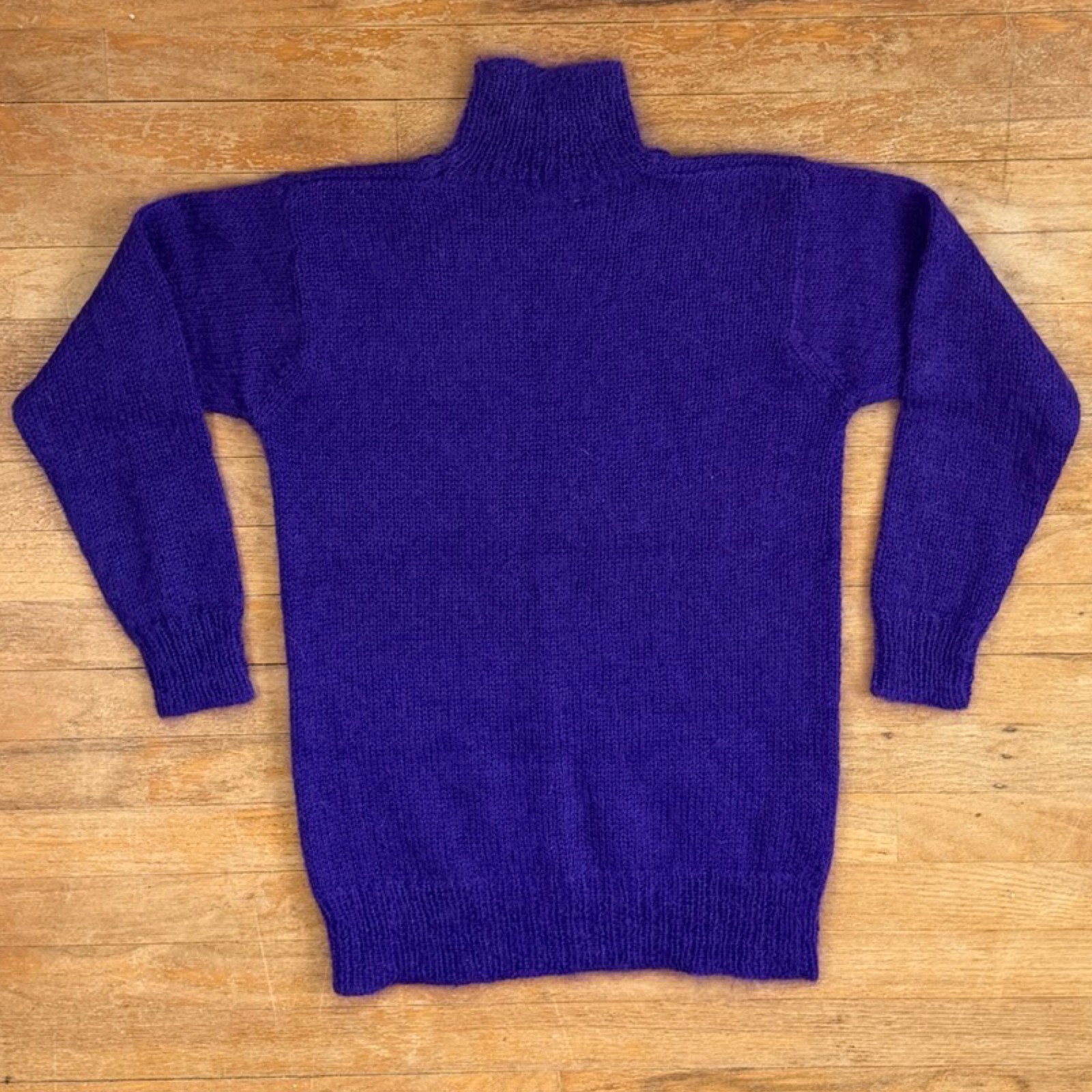 Vintage Purple Mohair & Wool Turtleneck Sweater Size XS/Small 1990s Knit