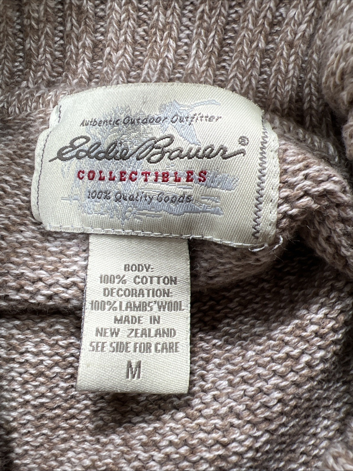 Vtg Eddie Bauer Lambswool New Zealand Rolled Turtleneck Sweater Women Nordic M