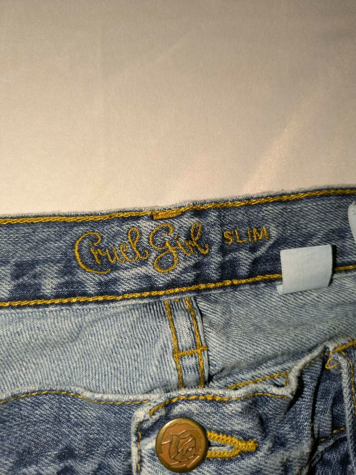 Vtg Cruel Girl Jeans Womens 13 Short Medium Wash Blue Cotton Western