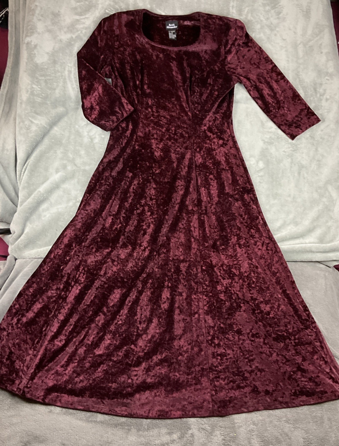 Vintage Brett Alixander Crushed Velvet Maxi Dress Grunge Whimsigoth 8