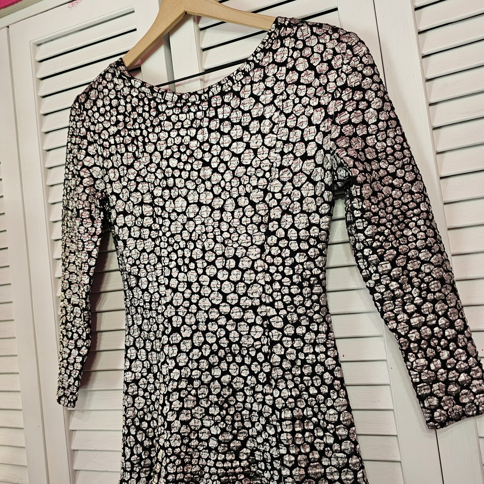 Vintage 1980s French Formal Prom Dress Black And Silver