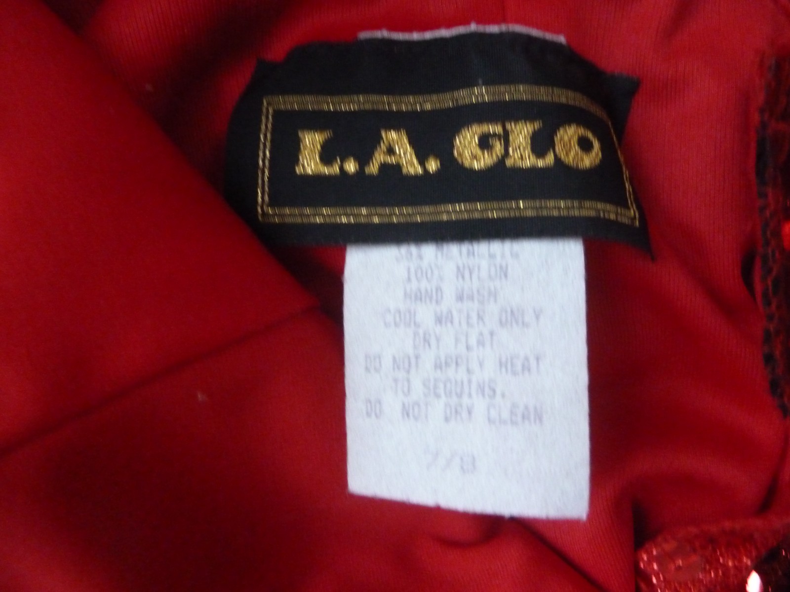 Vintage 1990’s L.A. Glo Size 7/8 Red Sequins Holiday Prom Party Formal Dress