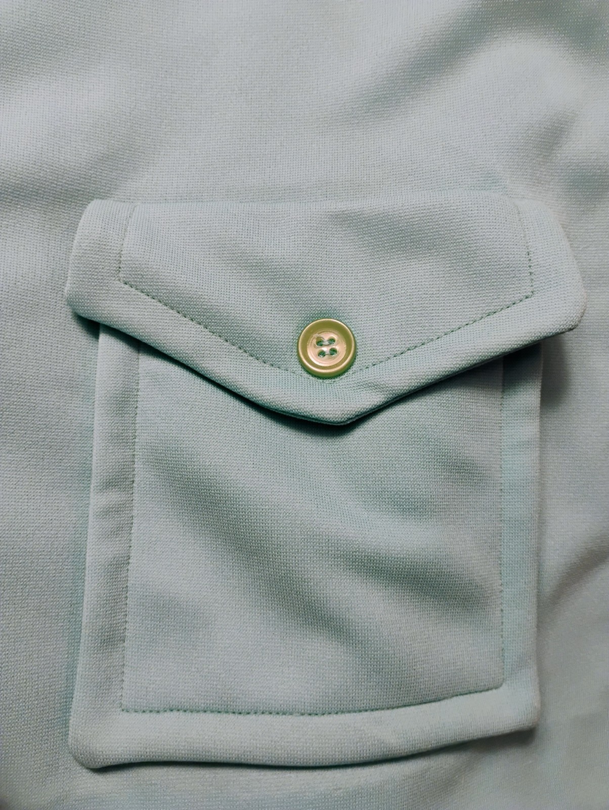 VTG 60’s „Devon” Sea Foam Green Double Knit Poly Mod Bell Bottom Pants Suit