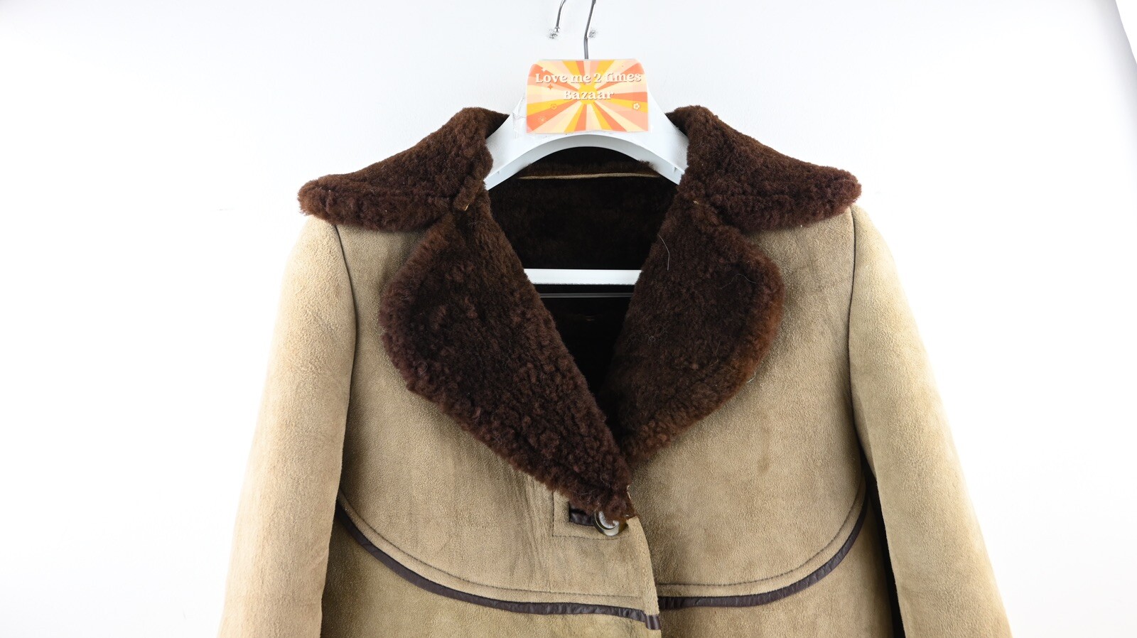 Vintage Macalistars Goldrush sueded shearling jacket in cocoa brown size 34/UK12