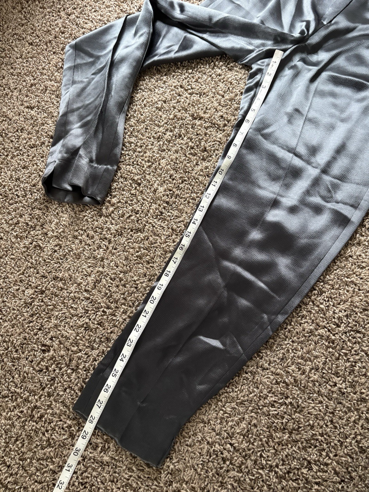 Vintage Mary McFadden Suit Silver Tuxedo Pantsuit Blazer Pants Size 8 “House 91”