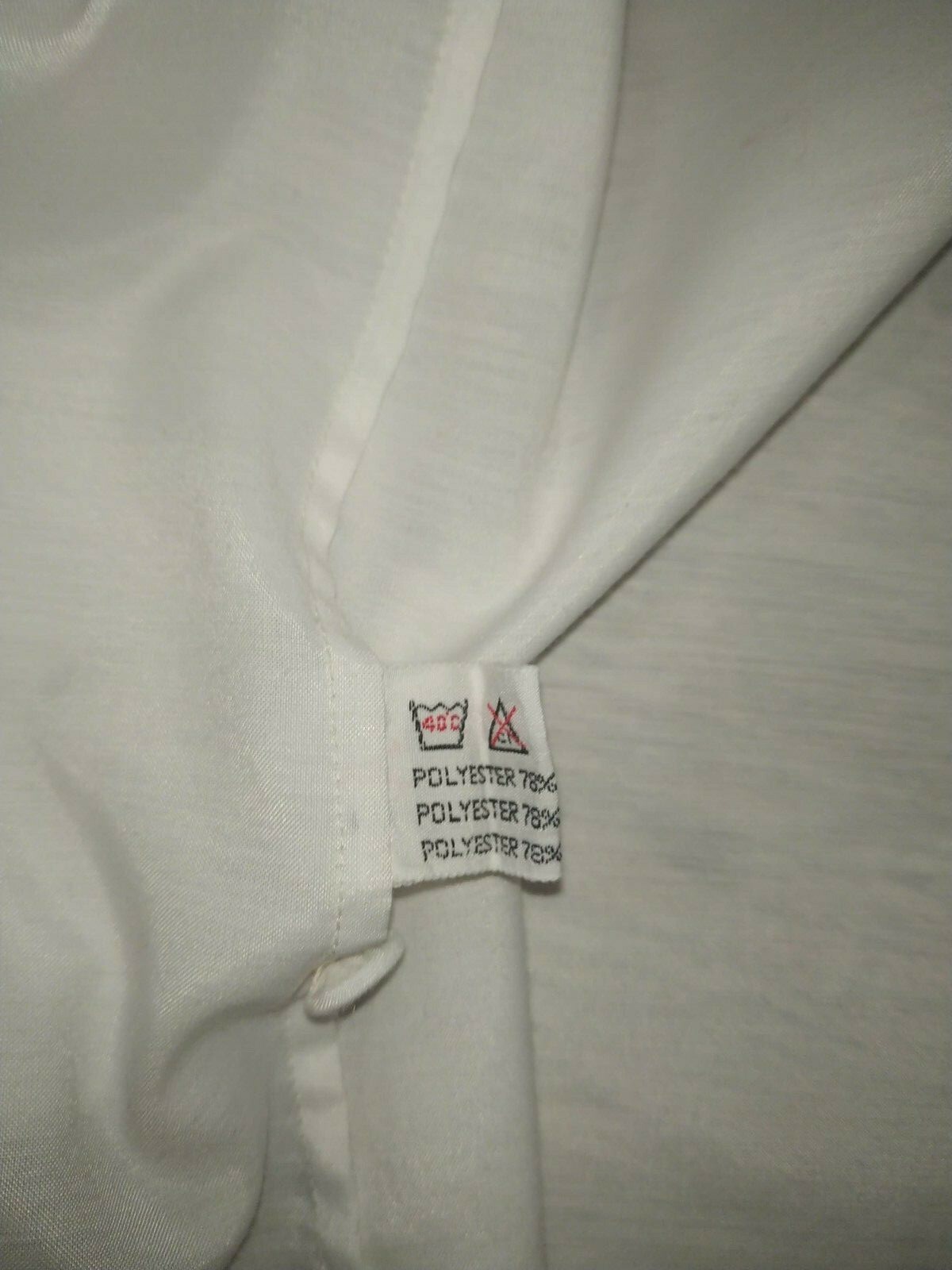 VINTAGE 60’s White Polyester Blend Blouse Embroidery Tramo Switzerland Size 38