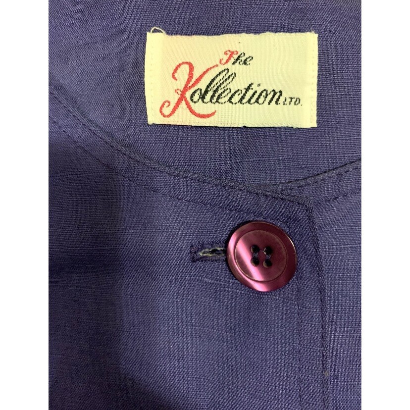 The Kollection LTD Vintage 70s Purple Retro Button Maxi Dress Women’s 28W
