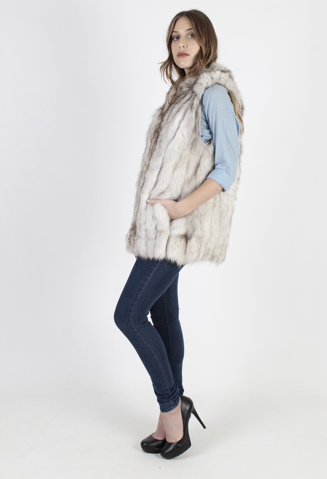 Vintage 80s Saga Fox Fur Vest