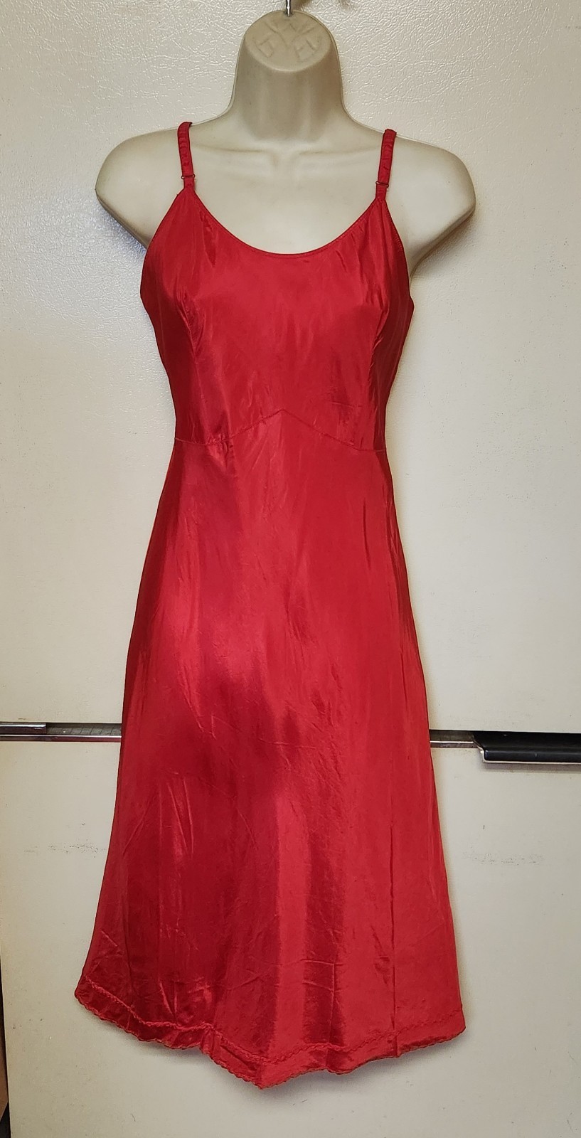 Snip-it Slip Vintage Red 1940’s Slip Dress Size 36