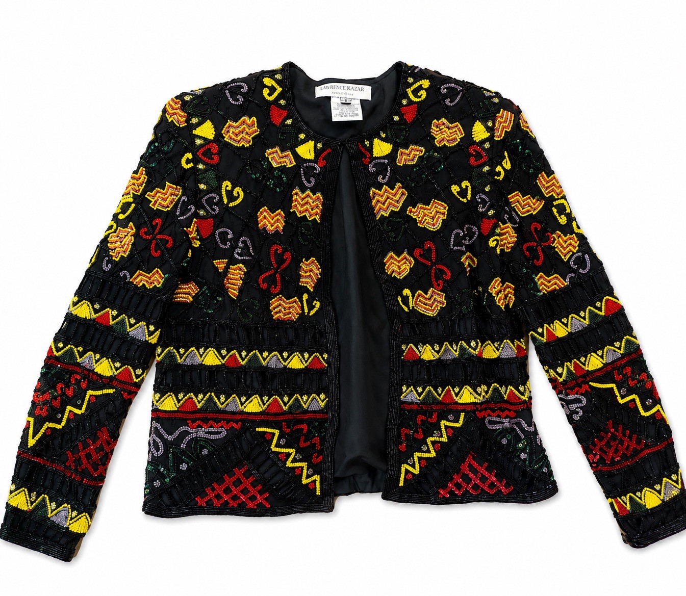 Vintage Beaded Sequin Cropped Trophy Jacket Bolero Southwestern Cactus Mexico