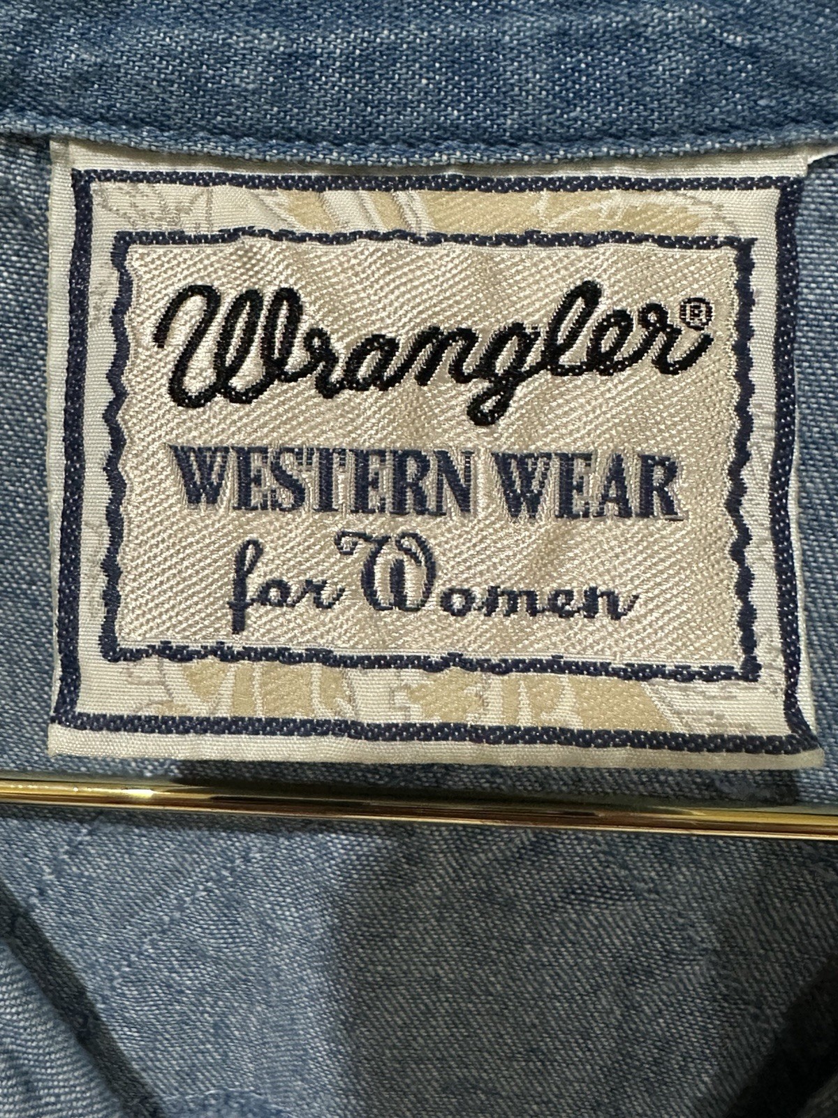 Vintage Wrangler Western Wear Women’s Button Up Denim Shirt Paisley 4H Country