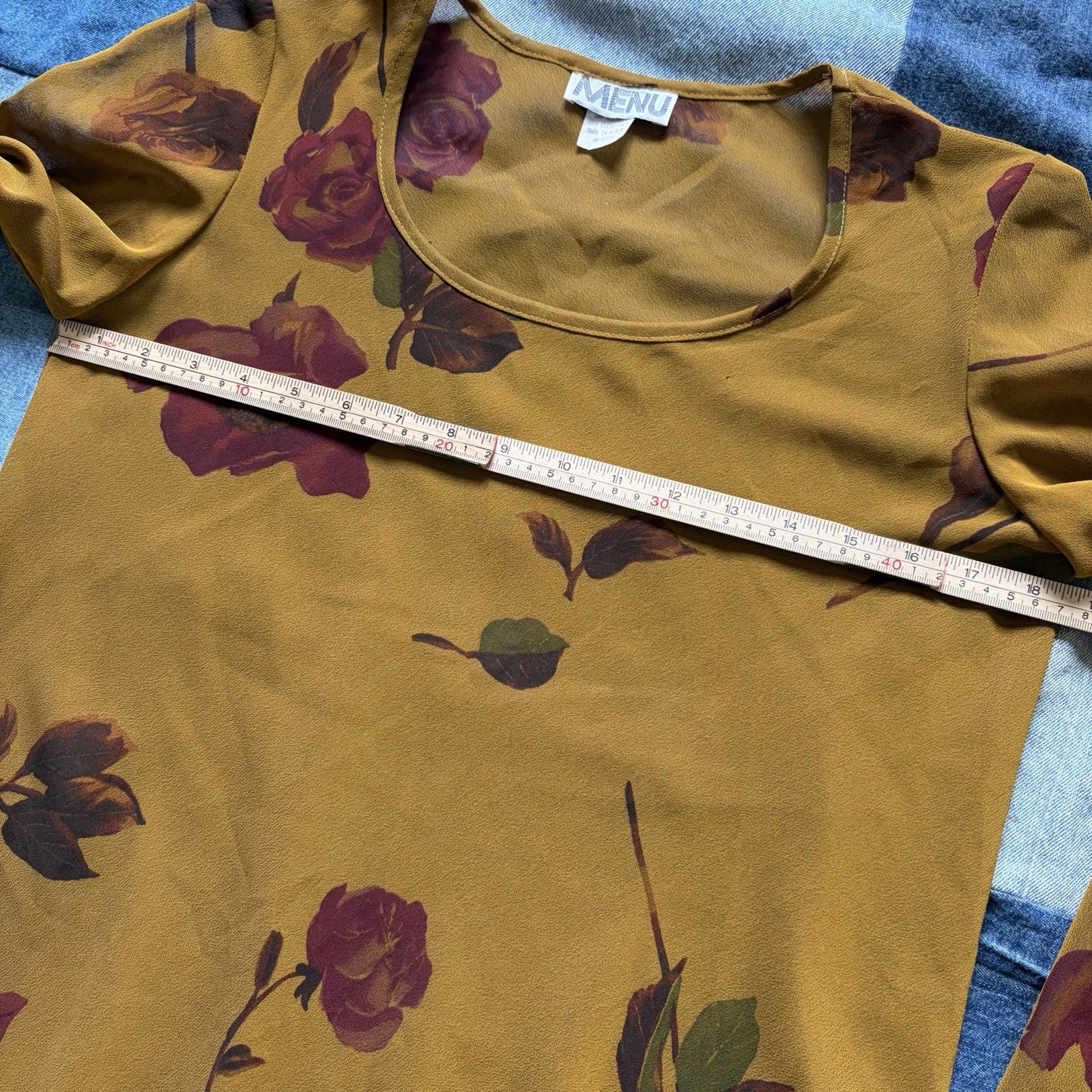 stunning vintage 80s sheer menu floral roses dress made in USA tagged size 6