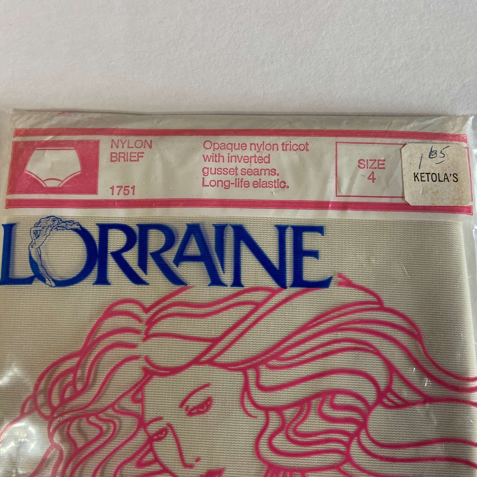 Lorraine Vintage 1751 Nylon Brief Sz. 4 Opaque Nylon NOS