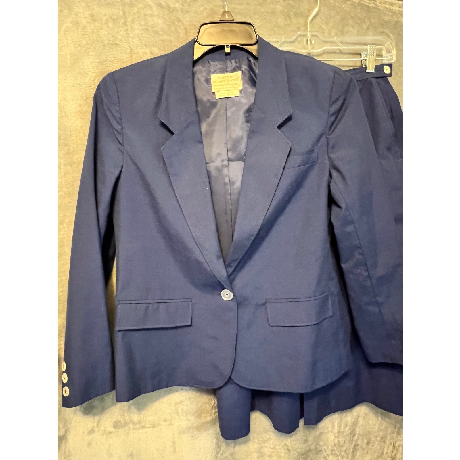 Country Sophisticates Pendleton 12 Blue Silk Wool Skirt Suit Vintage