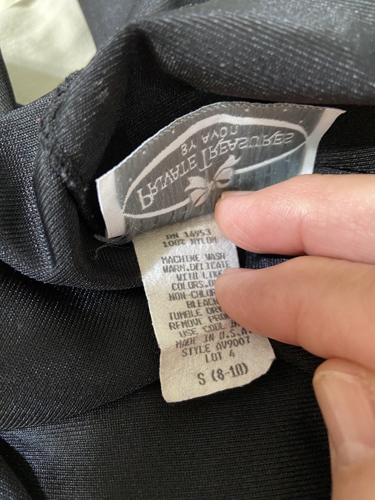 Black Camisole Private Treasures by Avon Size Small (8-10) 100% Nylon