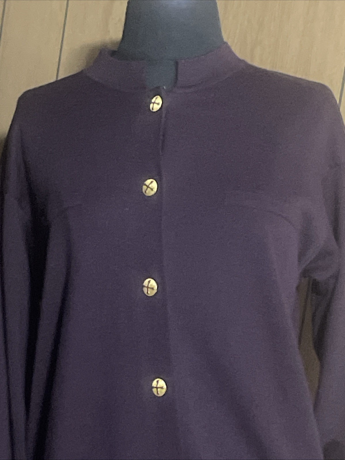 Liz Claiborne Sweater Dress Teal Knit Gold Buttons Office Burgundy Sz M VTG 80s