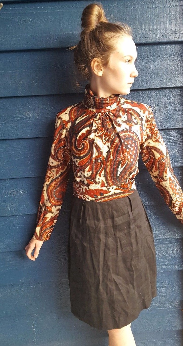 Vintage 1960’s Mod Dress by 100 Parkhouse Dallas metallic top xs