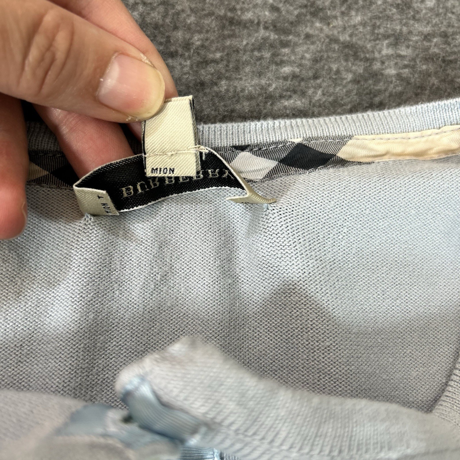Vintage Burberry London EKD Embroidered Logo Size Large Light Blue 100% Cotton