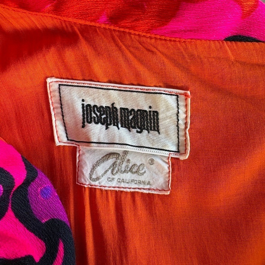 Rare vtg Joseph Magnin Alice of California Colorful 60s Wide Leg Jumpsuit