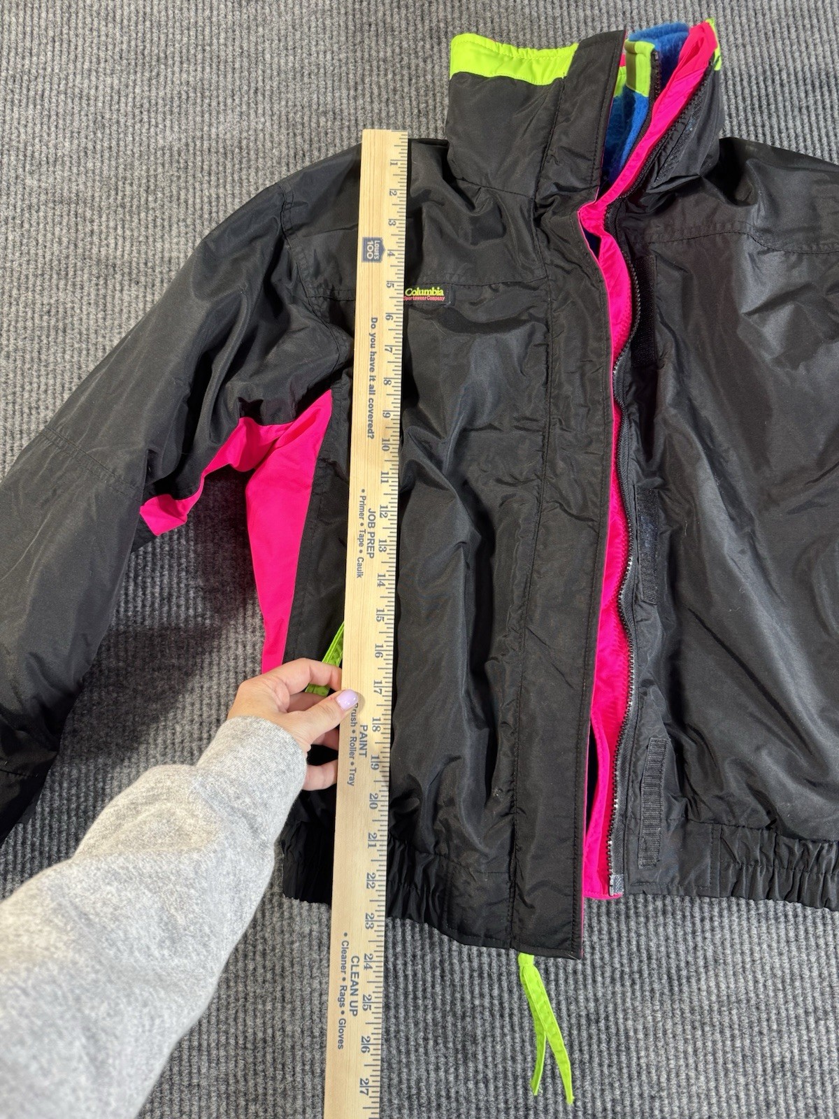 Columbia Sportswear Bugaboo Women’s Jacket S Vintage 1990s Black Pink Blue Neon