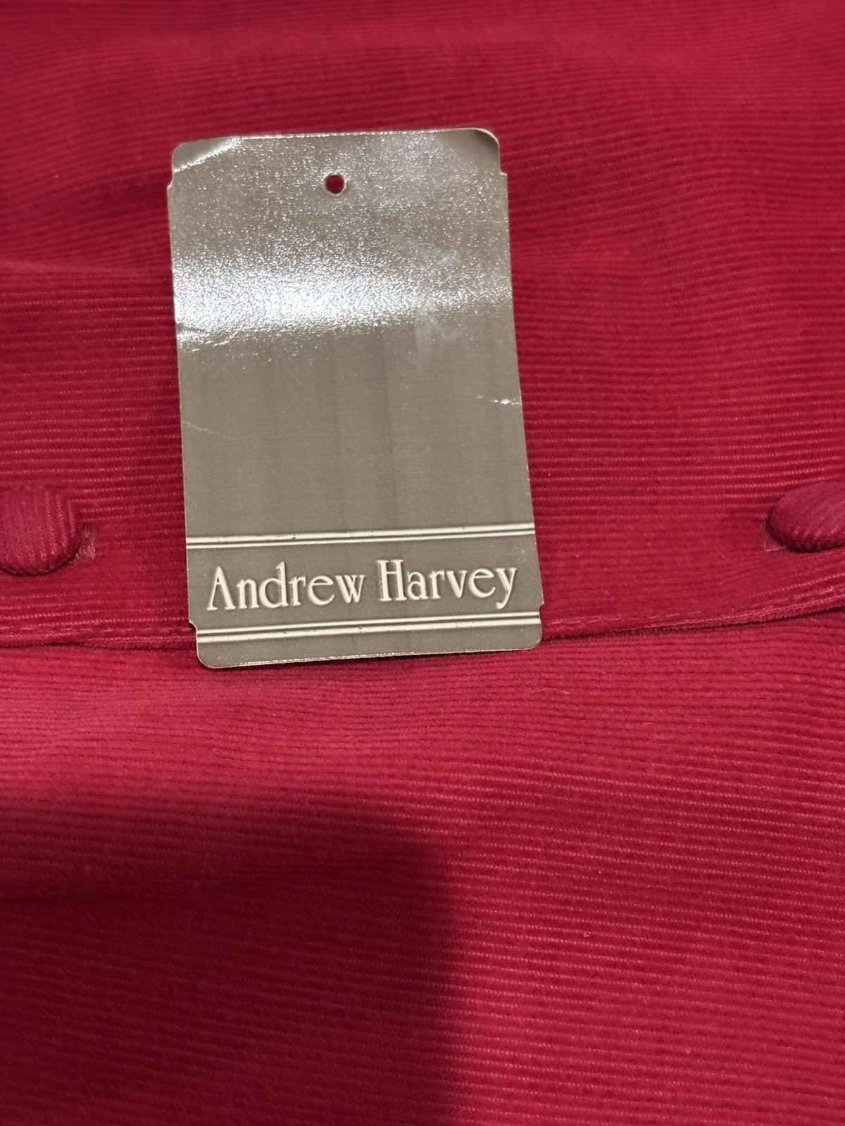 Vintage Andrew Harvey Corduroy Red Long-Sleeve Dress – NWT- Women’s Size 12