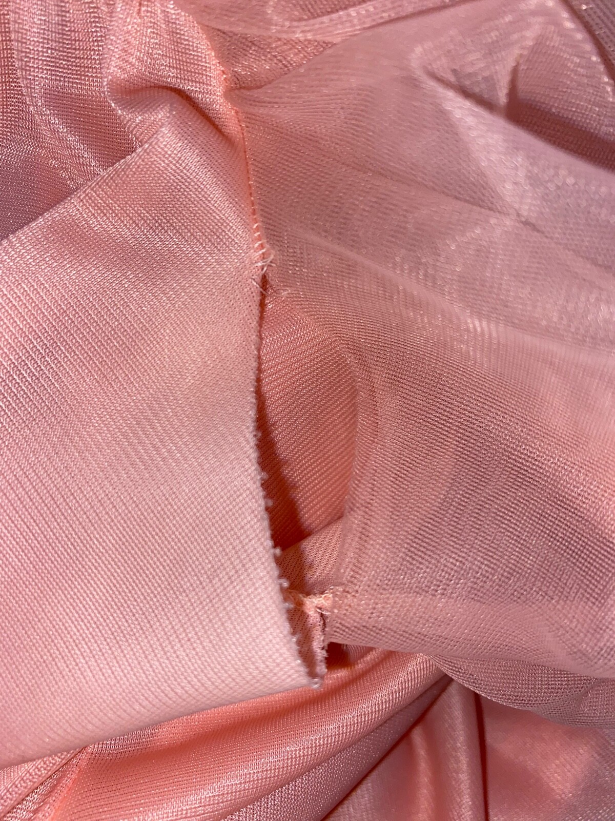 GOTHAM ~ VTG 60s ~ SILKY SHORT ROBE/PEIGNOIR ~ Peachy Pink ~ ALL NYLON ~ USA ~ M