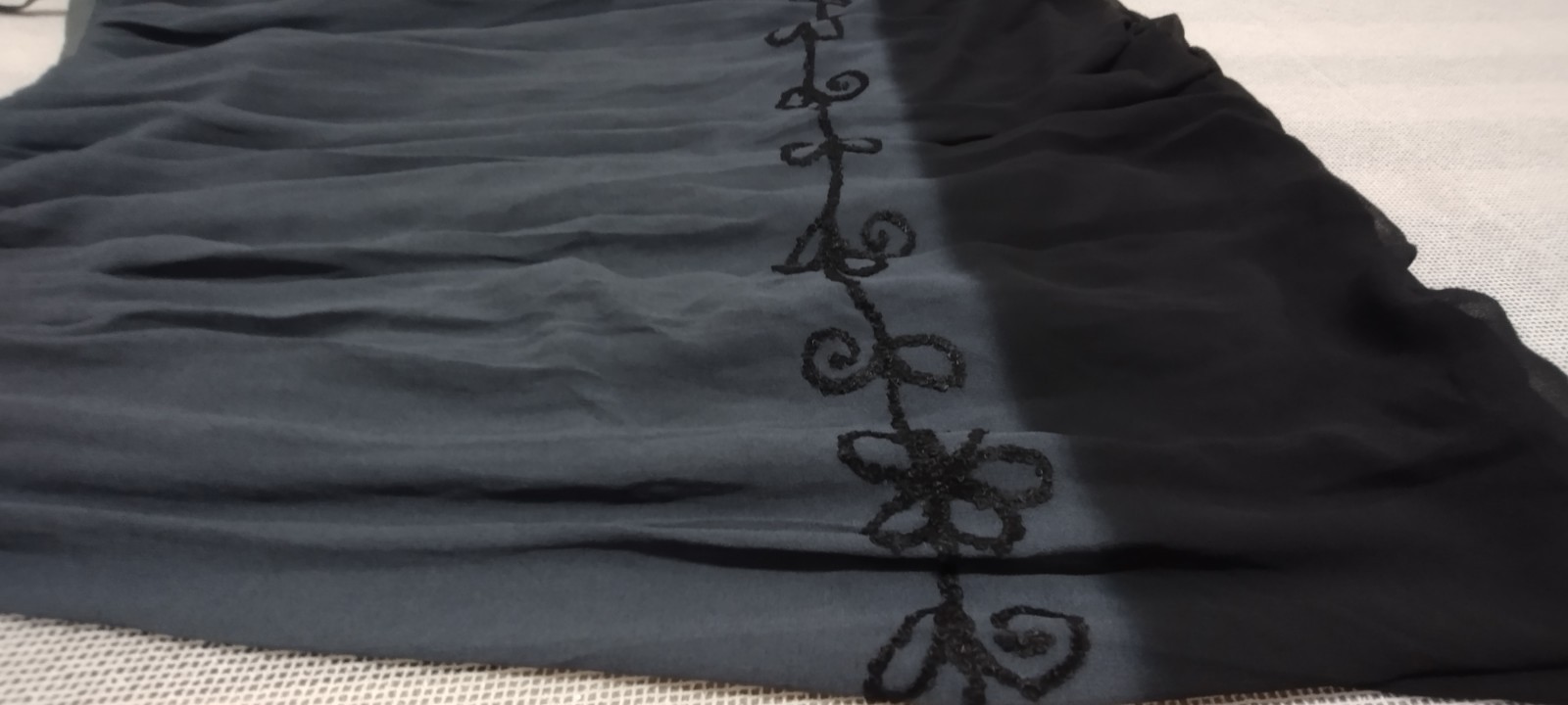 Skirt Witchy Black Gray Bubble Hem 90s Ethnic Elegant NEW TAG Zashi M vintage