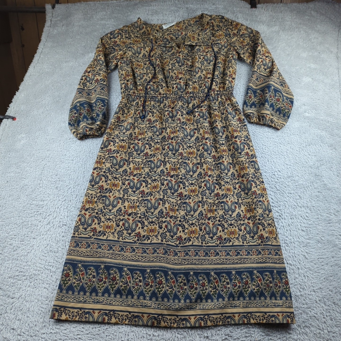 Vintage Charles Alan Nancy Van Raalte Dress Womens Paisley Floral 1970s read