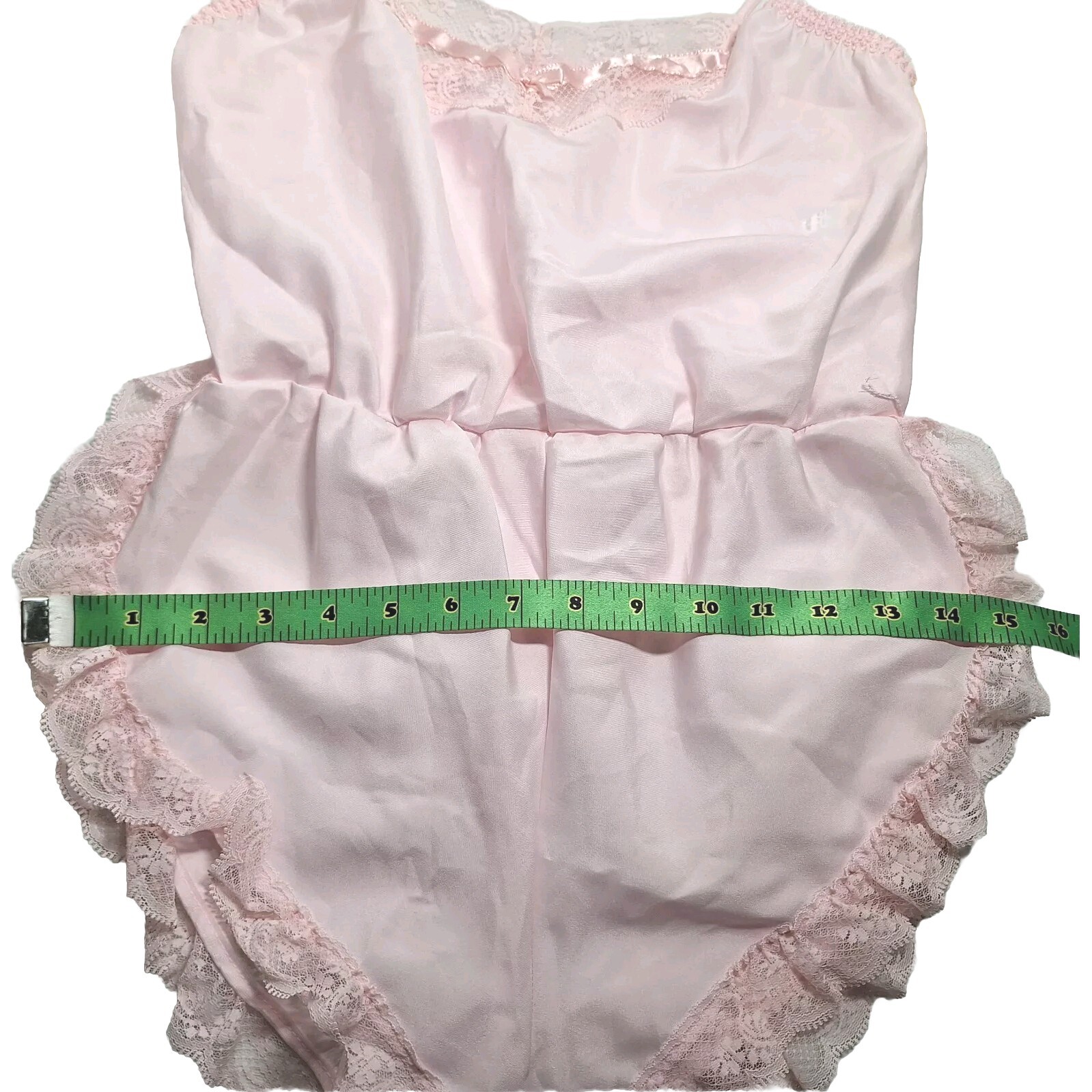 NWT VTG One-Piece Bodysuit Romper Teddy Lingerie Sz M Pastel Pink Lace Sexy