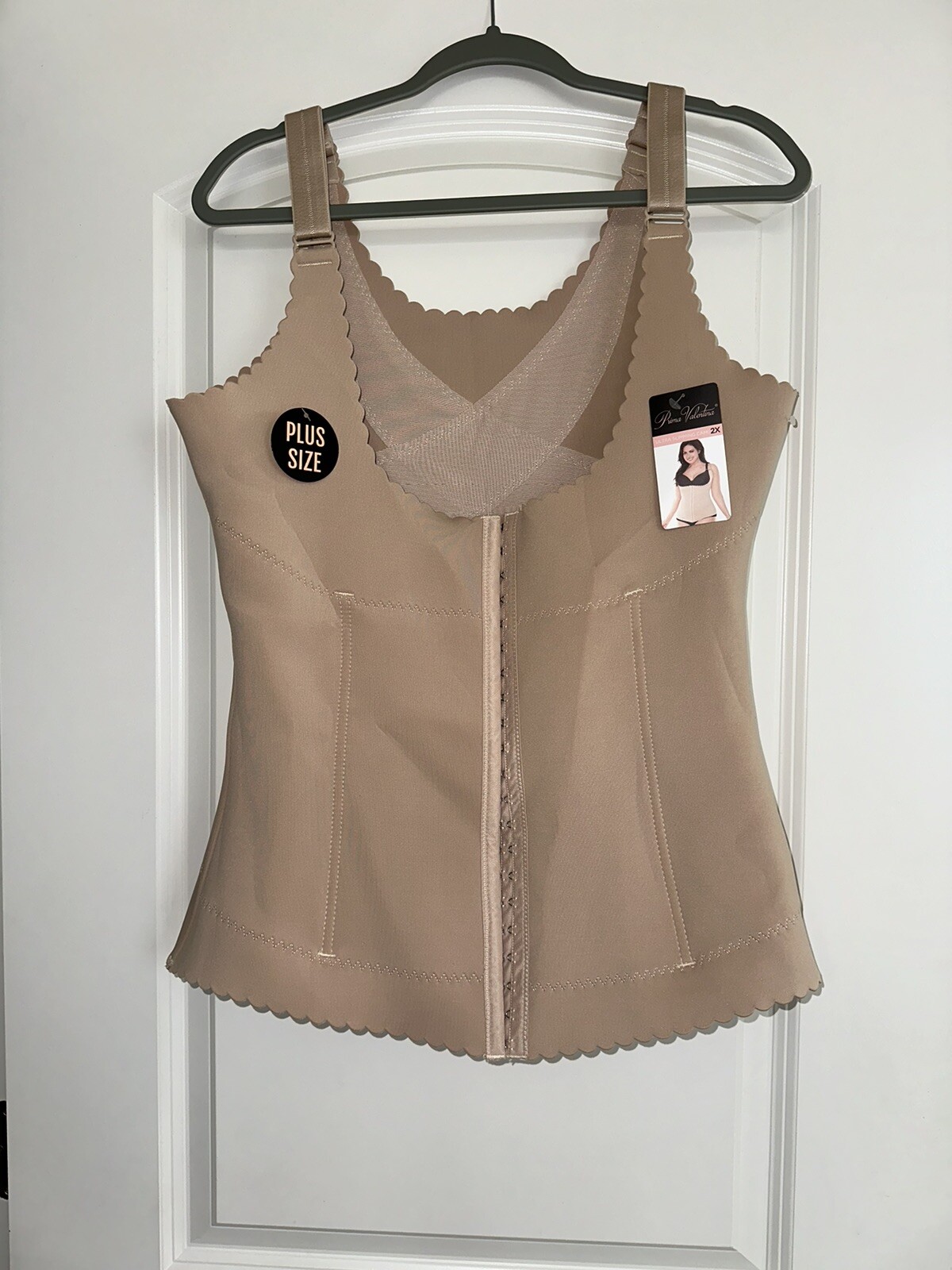 Vintage Prima Valentina Shapewear Top Beige Front Hook Size 2X NEW!