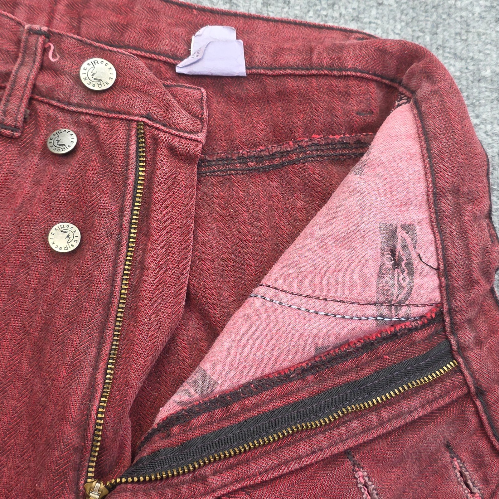 Vintage Rocky Mountain Rockies Pants Women’s 3 / 26 Red Stripe High Rise Flap