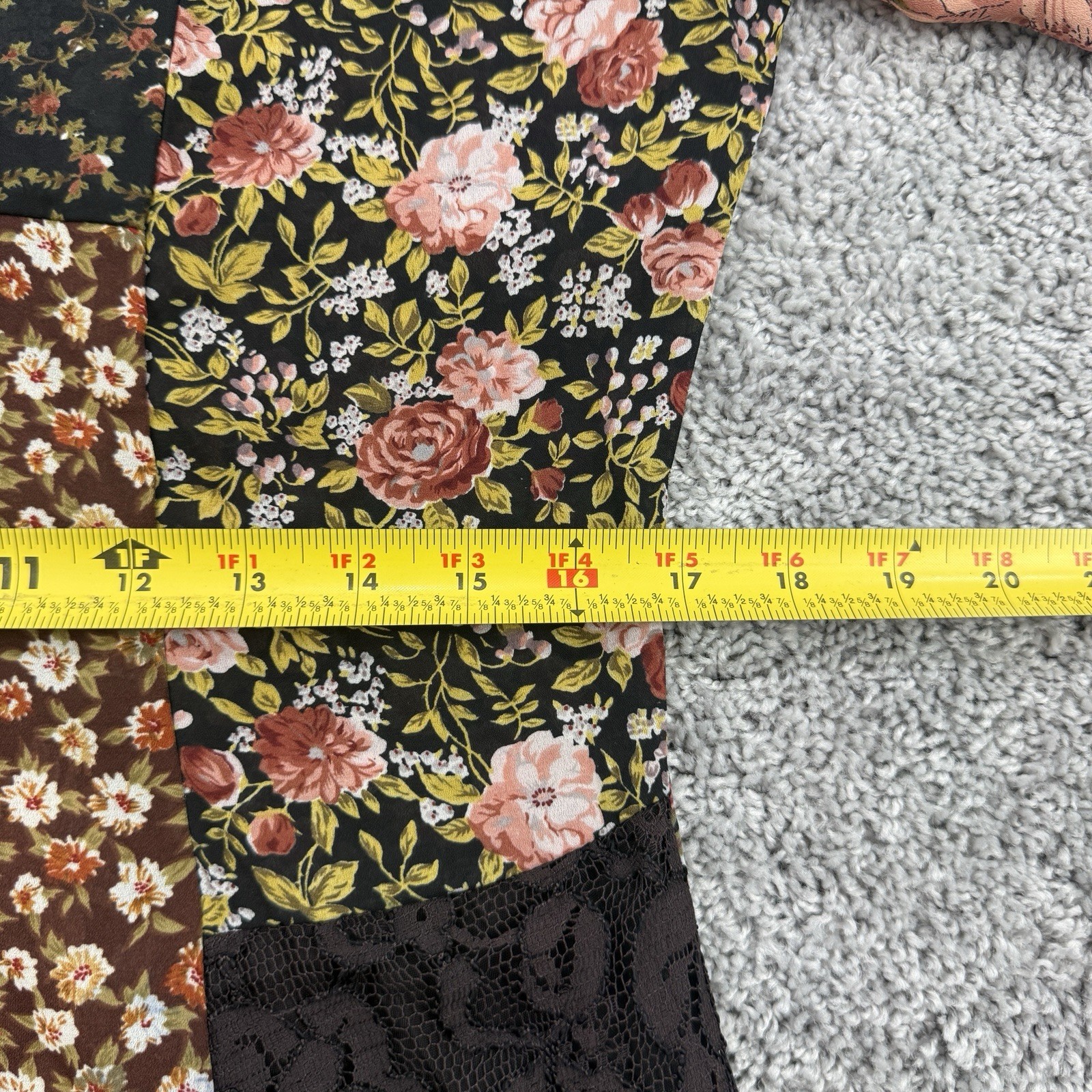 VTG 90s Express Patchwork Maxi Dress M Country Prairie Cottagecore Forest Fairy