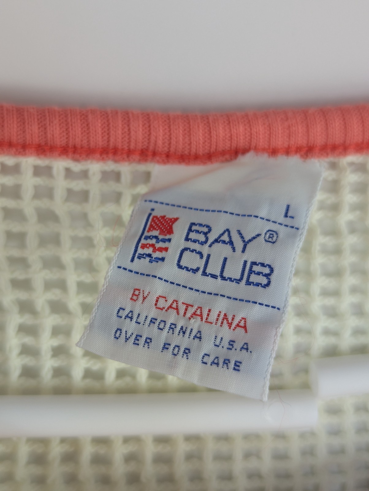 VTG 80s Mesh Sweater Top Bay Club by Catalina Coastal Beach California Nautical