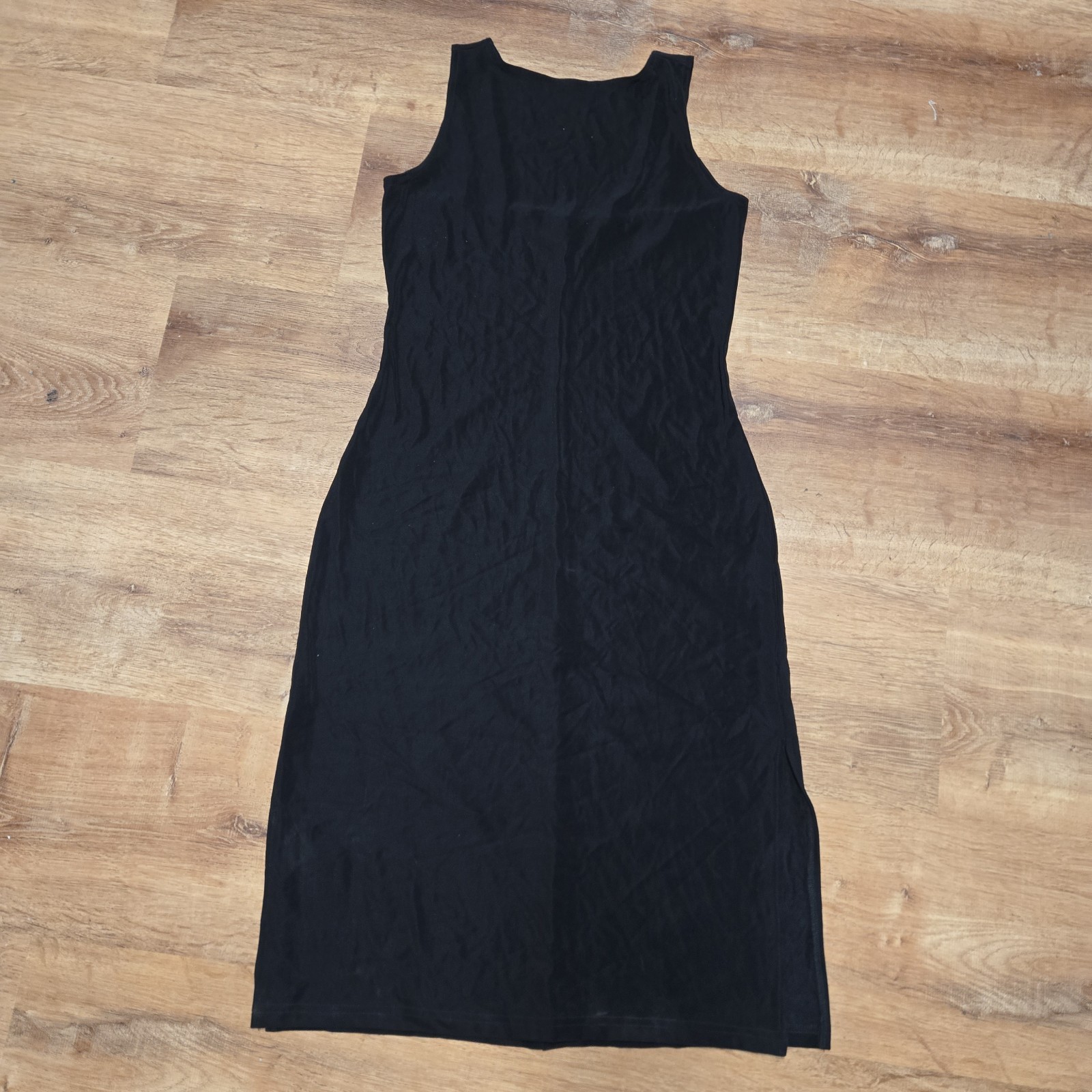 Vintage InG International Newport Group Large Sleeveless Black Midi Dress