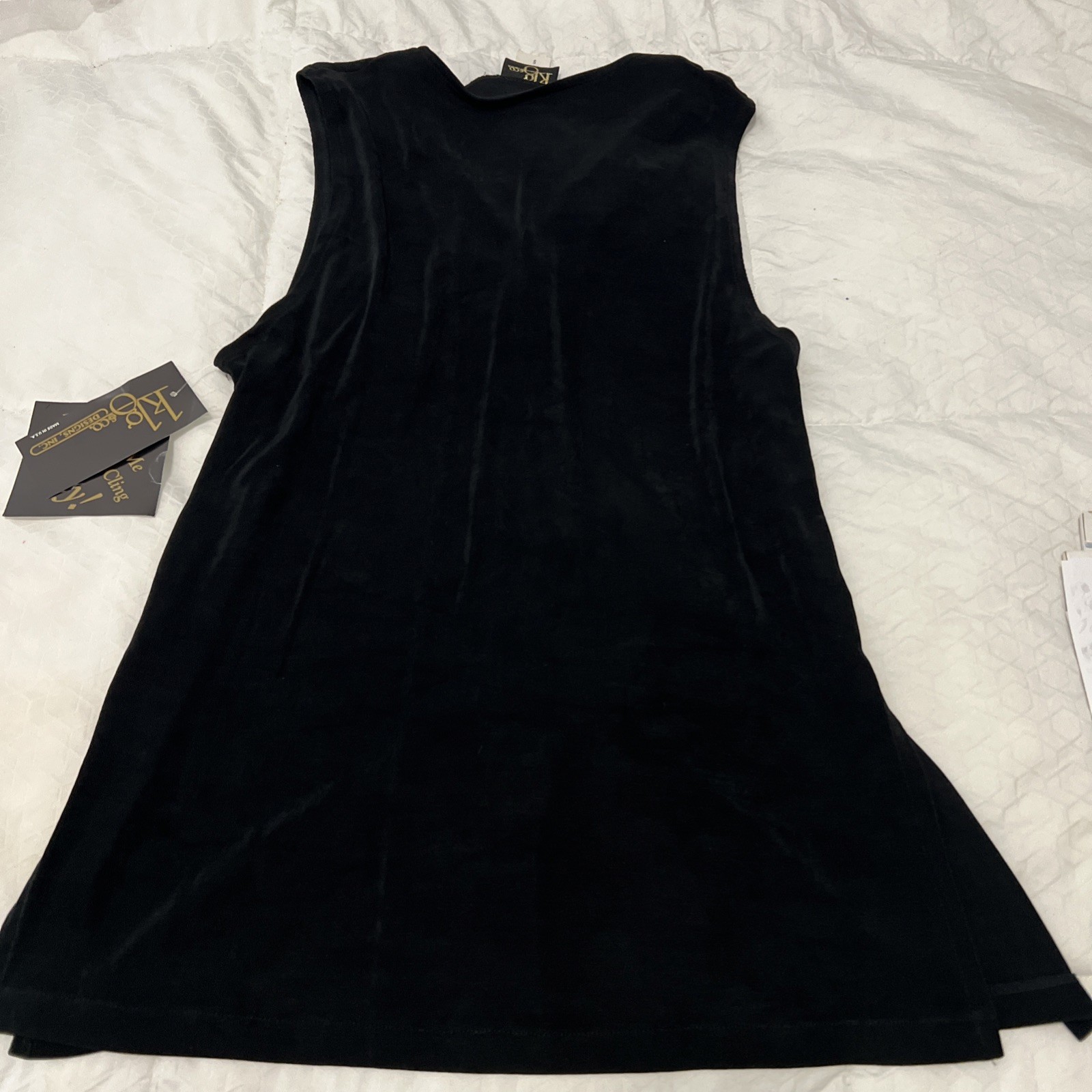 KLG & Co. Women’s Vintage Black Acetate Lycra Slinky Long Button Vest New Small