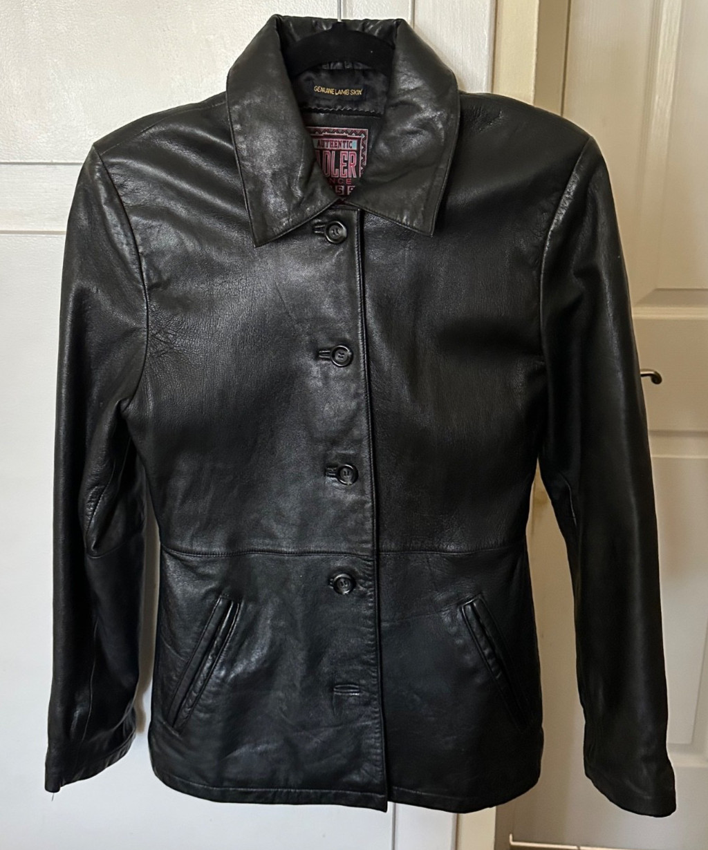 VTG Adler Authentic Women’s Lamb Skin Soft Leather Jacket Lined Black Size XS