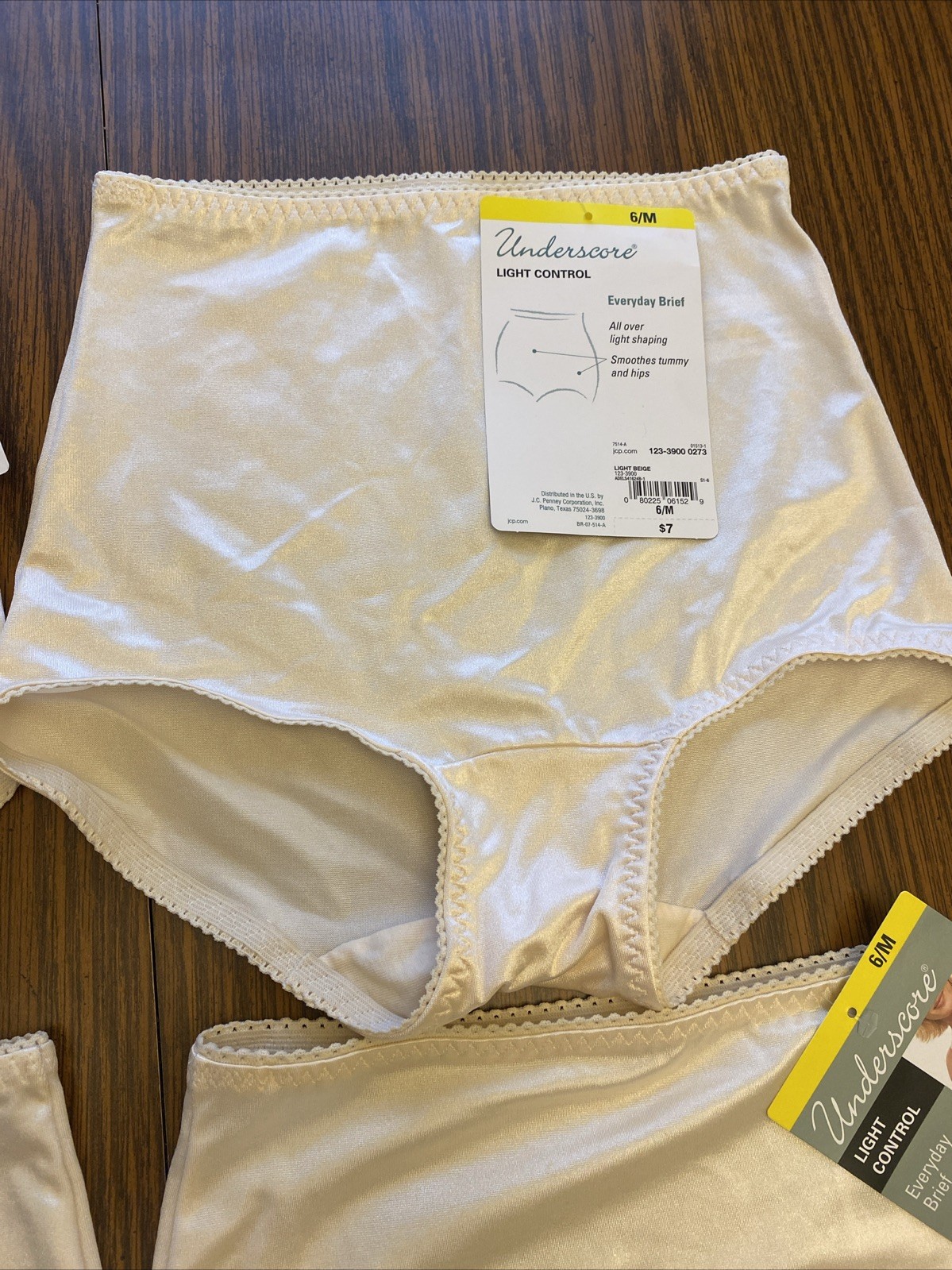 Lot Of 5 Underscore Light Control Satin Second Skin Panties Size 6 Medium